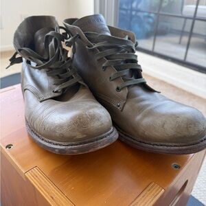 DIESEL MENS LEATHER ANKLE BOOTS SIZE 13 olive leather